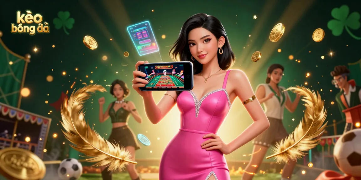 Engage in thrilling kèo bóng đá action with a stylish gamer in a vibrant setting, featuring live dealer games