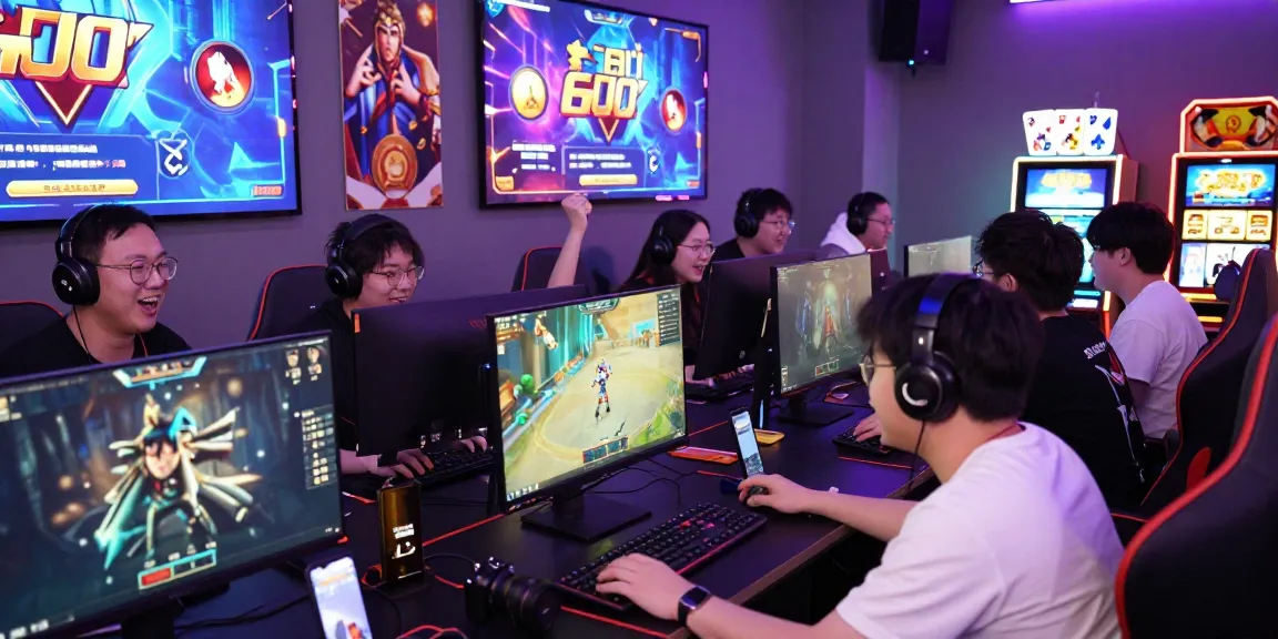 Exciting gaming atmosphere at https://gemwin.pics/ with players engaged and celebrating wins in a vibrant environment.