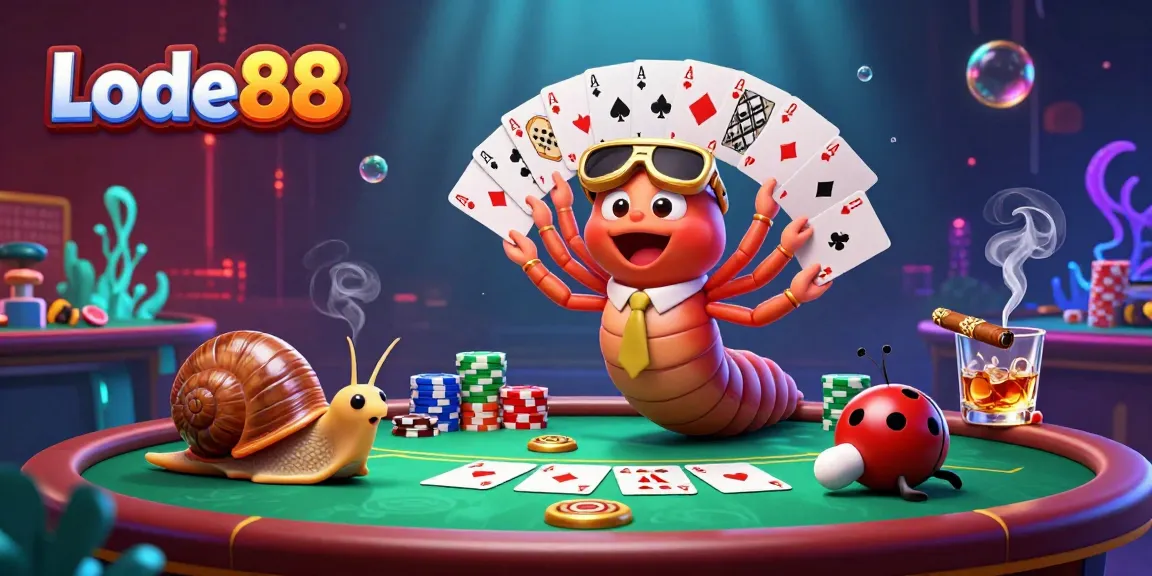 Lode88 invites players to a dynamic live casino with cartoon characters showcasing vibrant casino elements.