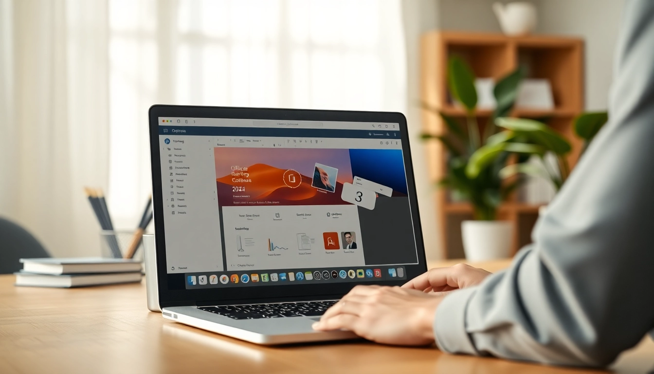 Erwerben Sie die Office 2024 Mac Softwarelizenz online und erleben Sie effizientes Arbeiten in einer modernen Büroumgebung.