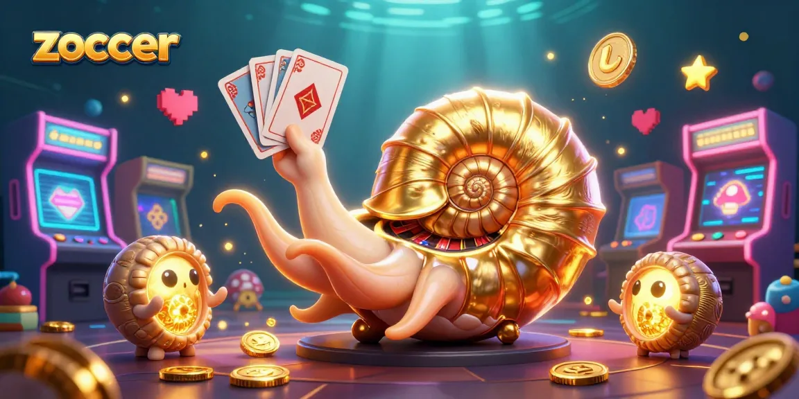 Zoccer showcases an immersive gambling experience with a nautilus roulette wheel and glowing arcade elements.